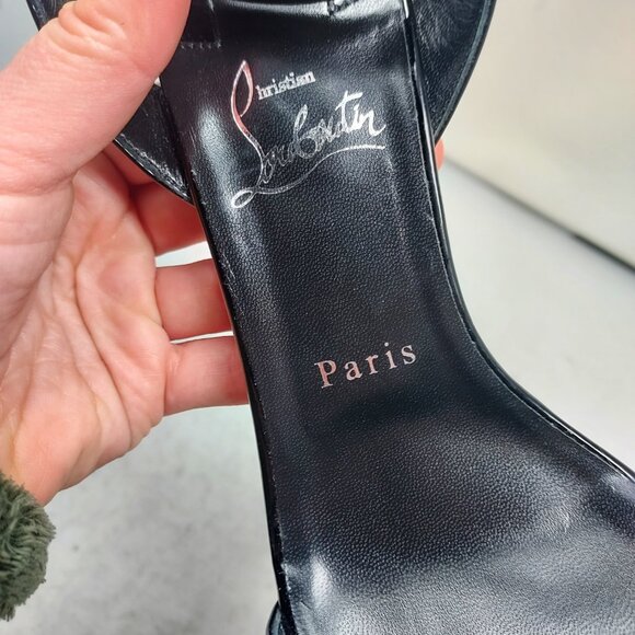 Christian Louboutin Movida Sabina Black Patent Platform Sandal - Picture 7 of 11